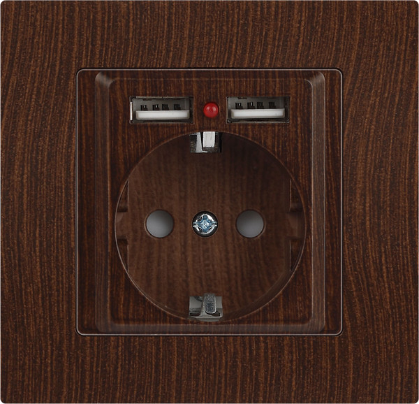 Изображение товара Розетка INTRO Accent 6-410-10 / Б0063717 (венге)