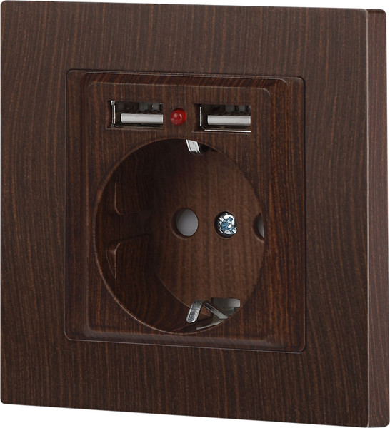Изображение товара Розетка INTRO Accent 6-410-10 / Б0063717 (венге)