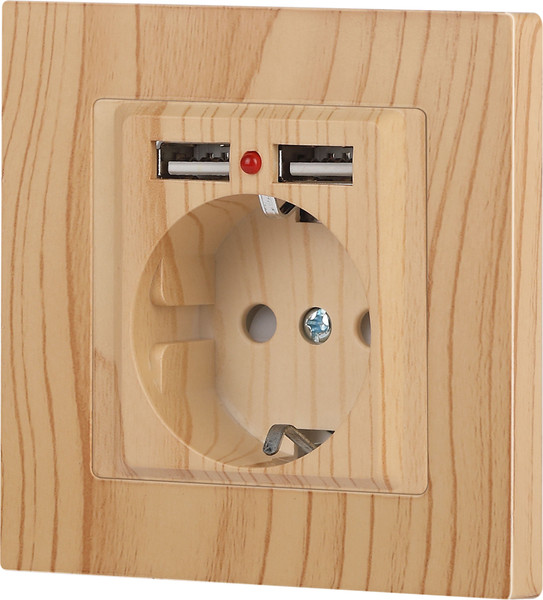 Изображение товара Розетка INTRO Accent 6-410-11 / Б0063720 (сосна)