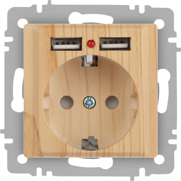 Изображение товара Розетка INTRO Accent 6-410-11 / Б0063720 (сосна)