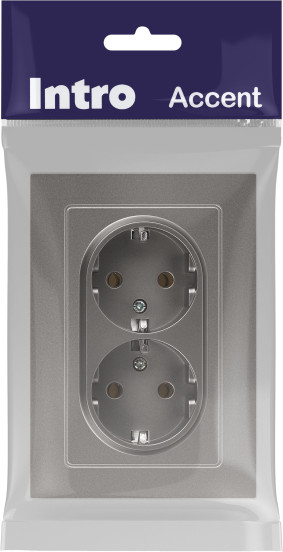 Изображение товара Розетка INTRO Accent 6-205-09 / Б0063500 (титан)