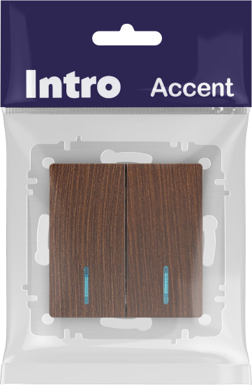 Изображение товара Выключатель INTRO Accent 6-105-10 / Б0063527 (венге)