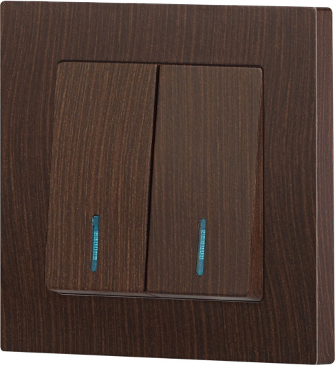 Изображение товара Выключатель INTRO Accent 6-105-10 / Б0063527 (венге)