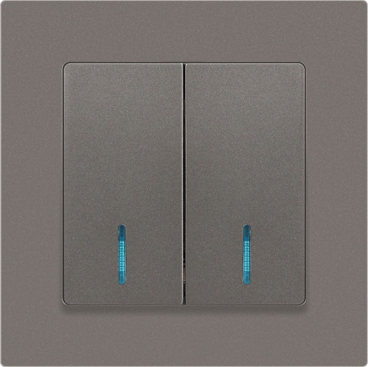 Изображение товара Выключатель INTRO Accent 6-105-09 / Б0063525 (титан)