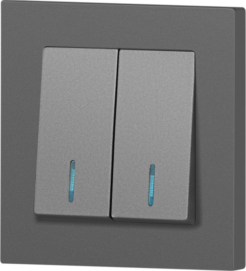 Изображение товара Выключатель INTRO Accent 6-105-07 / Б0063521 (графит)