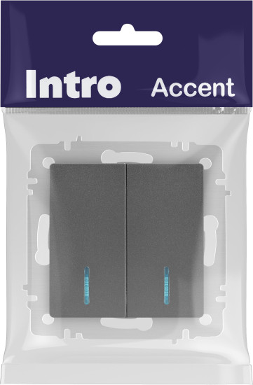 Изображение товара Выключатель INTRO Accent 6-105-07 / Б0063521 (графит)