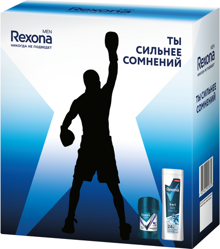 Изображение товара Набор косметики для тела Rexona Men Active Power Дезодорант-стик+Гель для душа (50мл+180мл)