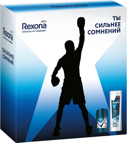 Изображение товара Набор косметики для тела Rexona Men Active Power Дезодорант-стик+Гель для душа (50мл+180мл)