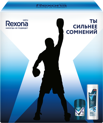 Изображение товара Набор косметики для тела Rexona Men Active Power Дезодорант-стик+Гель для душа (50мл+180мл)