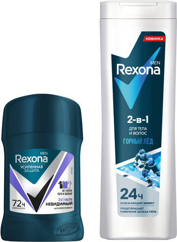 Изображение товара Набор косметики для тела Rexona Men Active Power Дезодорант-стик+Гель для душа (50мл+180мл)