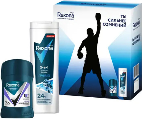 Изображение товара Набор косметики для тела Rexona Men Active Power Дезодорант-стик+Гель для душа (50мл+180мл)