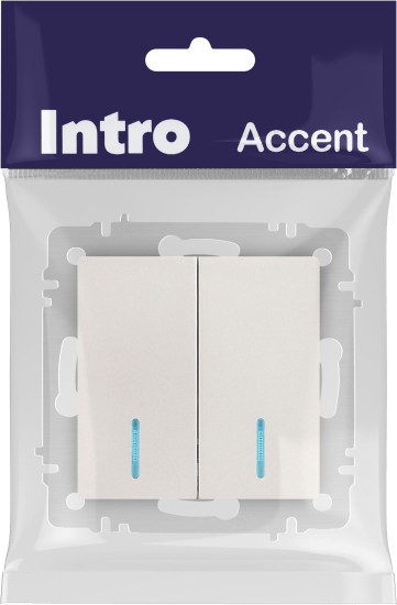 Изображение товара Выключатель INTRO Accent 6-105-06 / Б0063519 (перламутр)