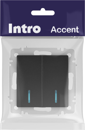 Изображение товара Выключатель INTRO Accent 6-105-05 / Б0063516 (антрацит)