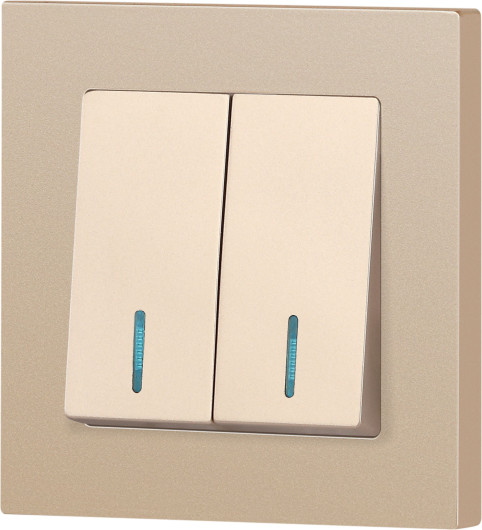 Изображение товара Выключатель INTRO Accent 6-105-04 / Б0063513 (шампань)