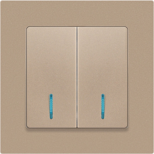 Изображение товара Выключатель INTRO Accent 6-105-04 / Б0063513 (шампань)