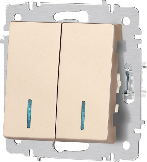 Изображение товара Выключатель INTRO Accent 6-105-04 / Б0063513 (шампань)
