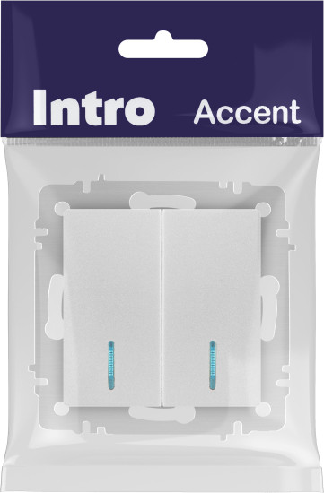 Изображение товара Выключатель INTRO Accent 6-105-03 / Б0063511 (алюминий)