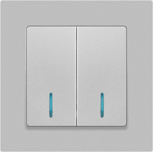 Изображение товара Выключатель INTRO Accent 6-105-03 / Б0063511 (алюминий)
