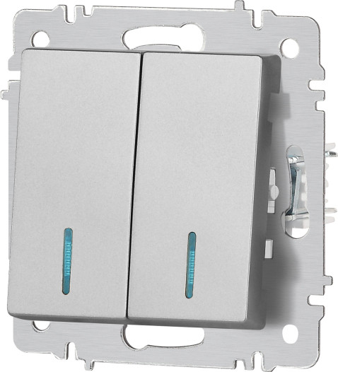 Изображение товара Выключатель INTRO Accent 6-105-03 / Б0063511 (алюминий)