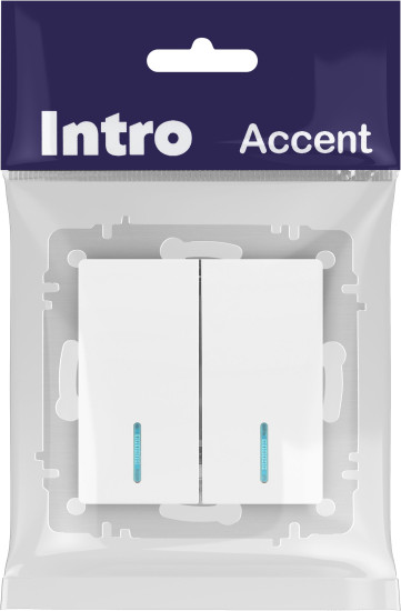Изображение товара Выключатель INTRO Accent 6-105-01М / Б0063507 (белый матовый)
