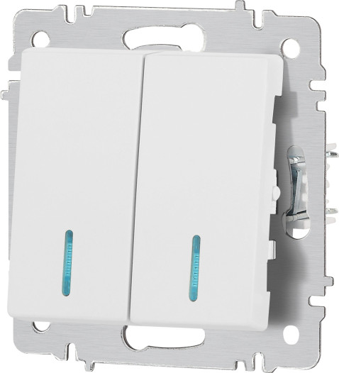Изображение товара Выключатель INTRO Accent 6-105-01М / Б0063507 (белый матовый)