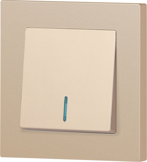 Изображение товара Выключатель INTRO Accent 6-102-04 / Б0063475 (шампань)