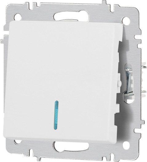 Изображение товара Выключатель INTRO Accent 6-102-01М / Б0063466 (белый матовый)