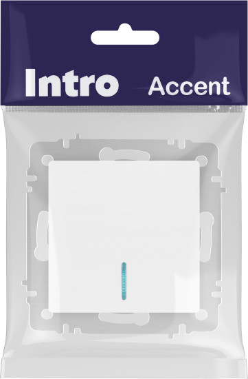 Изображение товара Выключатель INTRO Accent 6-102-01М / Б0063466 (белый матовый)
