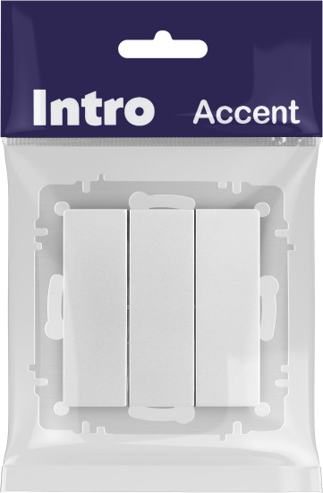 Изображение товара Выключатель INTRO Accent 6-106-03 / Б0063536 (алюминий)