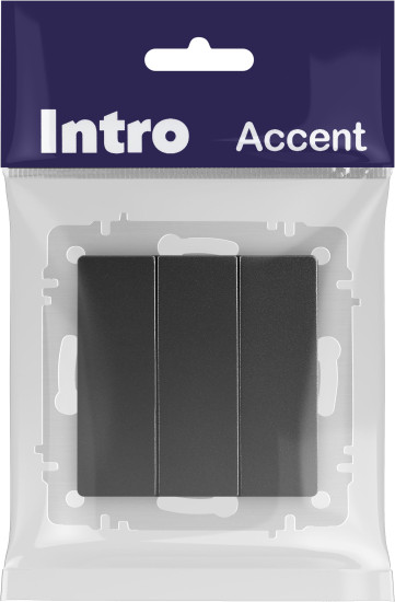 Изображение товара Выключатель INTRO Accent 6-106-05 / Б0063540 (антрацит)