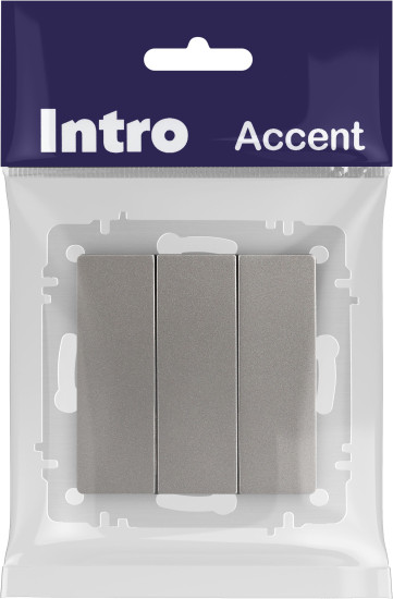 Изображение товара Выключатель INTRO Accent 6-106-09 / Б0063549 (титан)