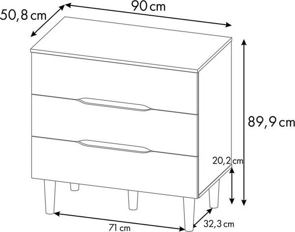 Изображение товара Комод Polini Kids Simple 3601 / 0002750.31 (белый натуральный)