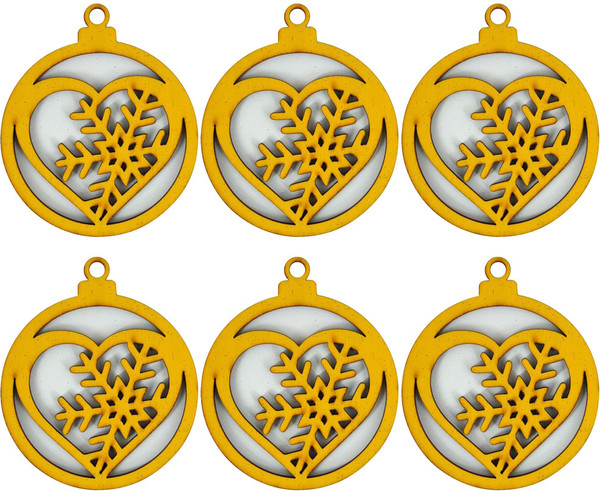 Изображение товара Набор елочных игрушек No Brand НГ-15.3 (6шт)