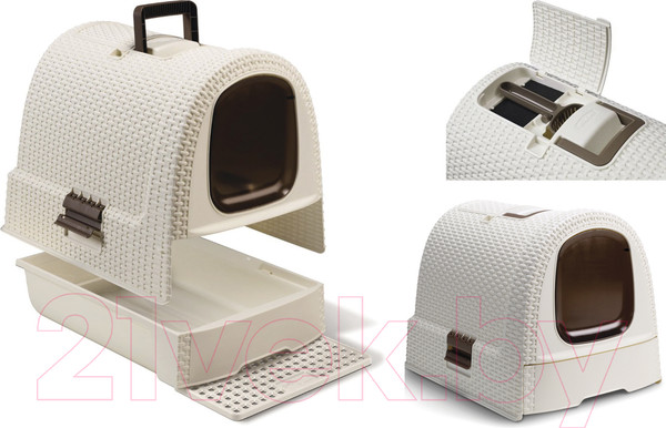 Изображение товара Туалет-домик Curver Cat Litter Box / 198849 (кремовый)