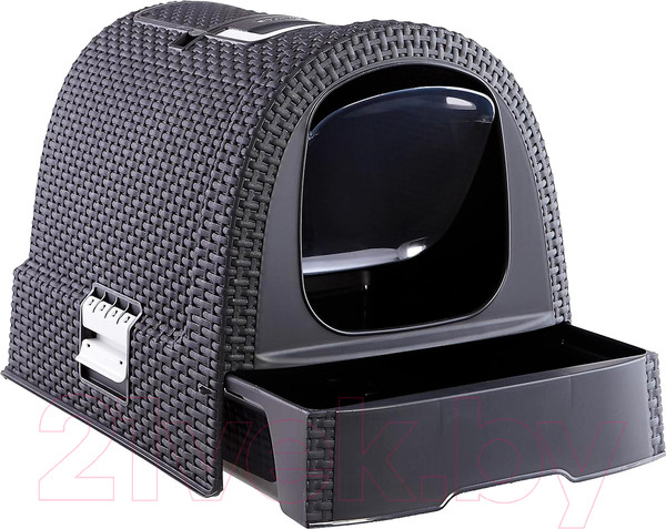 Изображение товара Туалет-домик Curver Cat Litter Box / 198846 (графитовый)