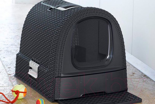 Изображение товара Туалет-домик Curver Cat Litter Box / 198846 (графитовый)