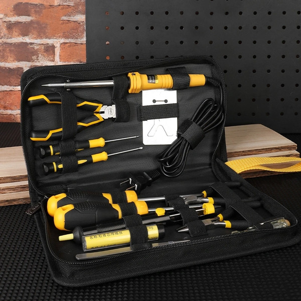 Изображение товара Универсальный набор инструментов Deli EDL-C1013E (13пр, черный/желтый)