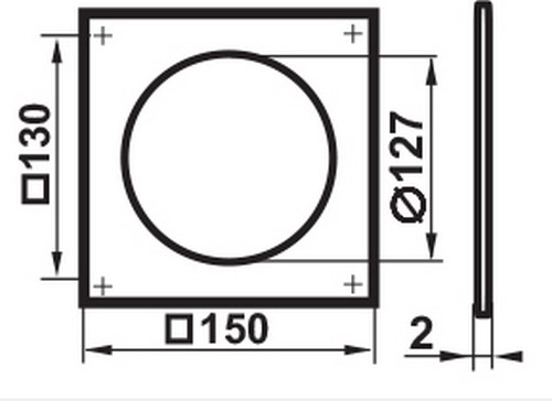 Изображение товара Фланец воздуховода Семь ветров 150x150/d125 / 25