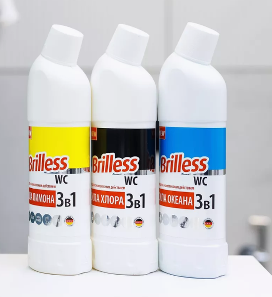 Изображение товара Чистящее средство для ванной комнаты Brilless 3 в 1 Сила хлора с комплексным действием (1л)