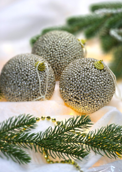 Изображение товара Набор шаров новогодних GrandSiti 3-39172-7 (3шт, шампань)