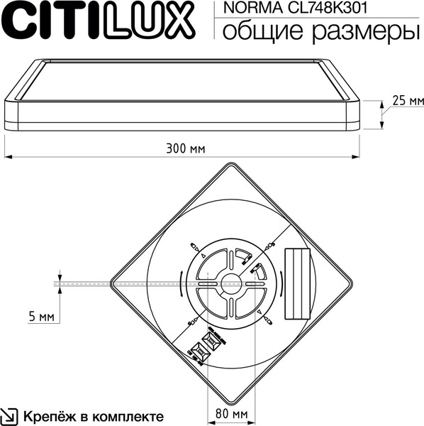 Изображение товара Потолочный светильник Citilux Norma CL748K301