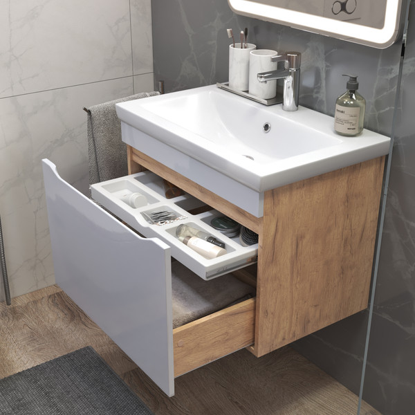 Изображение товара Тумба под умывальник Vigo Grani 700-0-1 / 165 (навесная, дуб золотой)