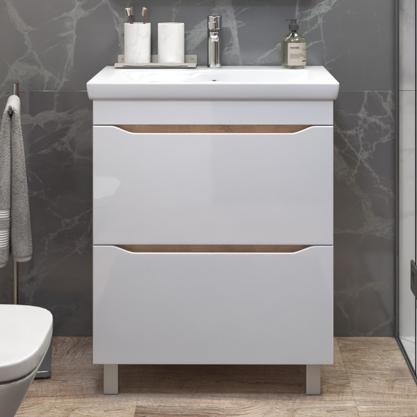 Изображение товара Тумба под умывальник Vigo Grani 700-0-2 / 202 (напольная, дуб золотой)