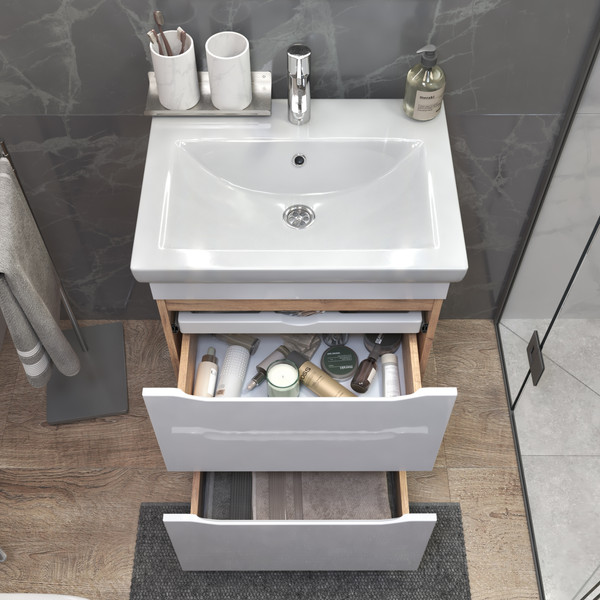 Изображение товара Тумба под умывальник Vigo Grani 600-0-2 / 201 (дуб золотой)