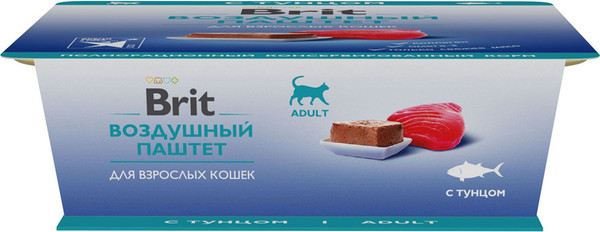 Изображение товара Влажный корм для кошек Brit Premium воздушный паштет с тунцом / 5060917 (100г)