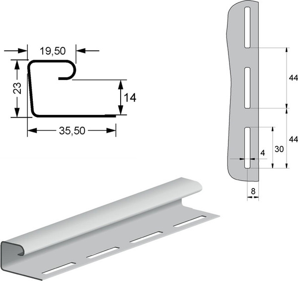 Изображение товара J-профиль Grand Line 3.00 (графит АСА)