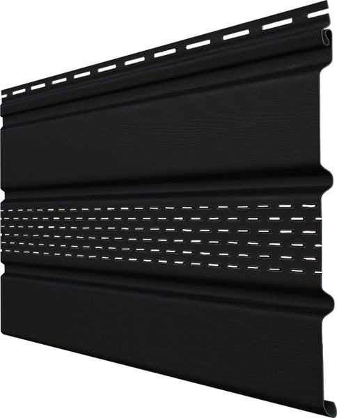 Изображение товара Софит для крыши Grand Line Premium Acryl частично перфорированный 3.0 (черный)