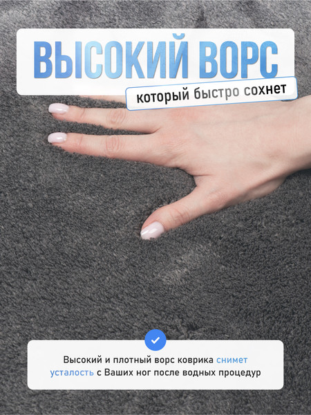 Изображение товара Коврик для туалета FORA Bath Bliss FOR-HAP-50-50DRG (темно-серый)