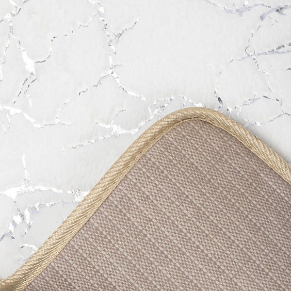 Изображение товара Коврик для ванной FORA Marble FOR-HAP-50-80-MBW (белый/серебристый)