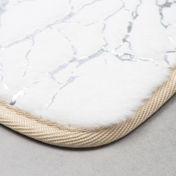Изображение товара Коврик для ванной FORA Marble FOR-HAP-50-80-MBW (белый/серебристый)